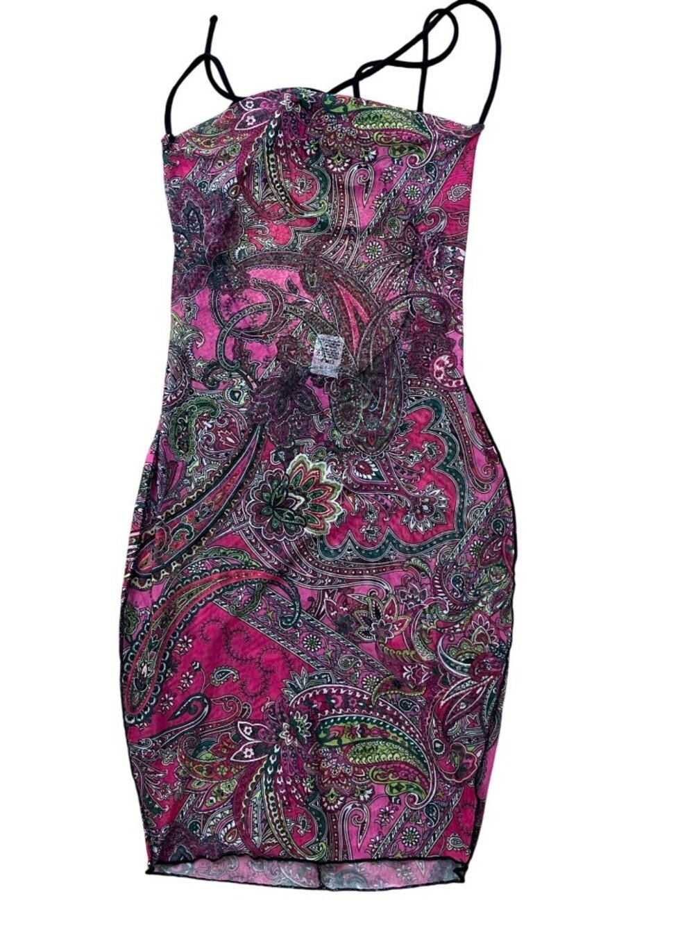 Fashion Nova Y2K  Fairy Grunge Paisley BodyCon Dress Womens XS Pink Indie Sleaze